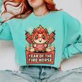 Chinese New Year 2026 Fire Horse Celebration Raglan Baseball Tee Comfort Colors Sweatshirt Butter