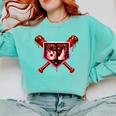 Chocolate 67 Drip Baseball Valentine Love Sports Comfort Colors Sweatshirt Butter