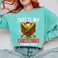 My Christmas Baseball Pajama Helmet Santa Xmas Men Boys Comfort Colors Sweatshirt Butter