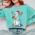Christmas Baseball Snowman Drip For Boys Men Girls Women Comfort Colors Sweatshirt Butter