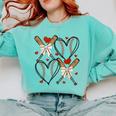 Coquette Bow XOXO Baseball Lover Heart Valentine Game Day Comfort Colors Sweatshirt Butter Coquette Bow XOXO Baseball Lover Heart Valentine Game Day Comfort Colors Sweatshirt Butter