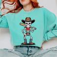 Cowboy Skeleton Baseball Halloween Graphic Comfort Colors Sweatshirt Butter Cowboy Skeleton Baseball Halloween Graphic Comfort Colors Sweatshirt Butter