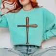 Cross Baseball Bats Christian Faith Sports Coach Pitcher Comfort Colors Sweatshirt Butter Cross Baseball Bats Christian Faith Sports Coach Pitcher Comfort Colors Sweatshirt Butter