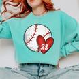 Custom Baseball Mom Number 28 Heart For Mom Mommy Comfort Colors Sweatshirt Butter