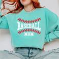 Cute Baseball Mom Laces Little League Women's Mother's Day Comfort Colors Sweatshirt Butter