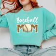 Cute Baseball Mom Leopard Print Mom For Mother's Day Comfort Colors Sweatshirt Butter Cute Baseball Mom Leopard Print Mom For Mother's Day Comfort Colors Sweatshirt Butter