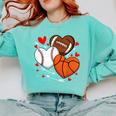 Cute Heart Baseball Basketball Football Valentine Boy Men Comfort Colors Sweatshirt Butter