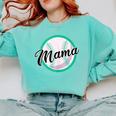 Cute Mama Script Font On Baseball Mom Comfort Colors Sweatshirt Butter