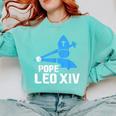 Da Pope Leo XIV Baseball Comfort Colors Sweatshirt Butter Da Pope Leo XIV Baseball Comfort Colors Sweatshirt Butter