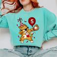 Dabbing Cool Cat Baseball 5th Birthday Comfort Colors Sweatshirt Butter