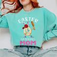 Dabbing Easter Baseball Mom Mother's Day Bunny Sunday Egg Comfort Colors Sweatshirt Butter