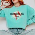 Distressed Baseball Mom Comfort Colors Sweatshirt Butter