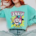 Drip Baseball Boy Youth Kid Ice Cream Dripping Baseball Bruh Comfort Colors Sweatshirt Butter