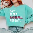 Eat Sleep Baseball Repeat Baseball Player Comfort Colors Sweatshirt Butter