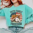 Faith Family Freedom Patriotic Christian Baseball Game Day Comfort Colors Sweatshirt Butter