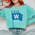 Fly The W Chicago Baseball Winning Flag Distressed Premium Tri-Blend Comfort Colors Sweatshirt Butter