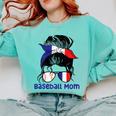 French Baseball Mom France Messy Bun Comfort Colors Sweatshirt Butter French Baseball Mom France Messy Bun Comfort Colors Sweatshirt Butter