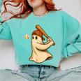 Ghost Baseball Halloween Costume Men Boys Kids Comfort Colors Sweatshirt Butter Ghost Baseball Halloween Costume Men Boys Kids Comfort Colors Sweatshirt Butter
