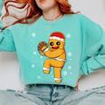 Gingerbread Man Baseball Christmas Comfort Colors Sweatshirt Butter