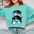 Guatemala Baseball Mom Messy Bun Comfort Colors Sweatshirt Butter