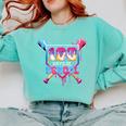 Happy 100 Days Of School Baseball Drip Theme Party 100th Day Comfort Colors Sweatshirt Butter Happy 100 Days Of School Baseball Drip Theme Party 100th Day Comfort Colors Sweatshirt Butter