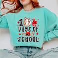 Happy 100 Days Of School Baseball Girls Coquette Bow Teacher Comfort Colors Sweatshirt Butter Happy 100 Days Of School Baseball Girls Coquette Bow Teacher Comfort Colors Sweatshirt Butter