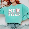 My Heart Is On That Court Baseball Mom Comfort Colors Sweatshirt Butter