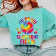 My Heart Is On That Field Cute Baseball Mom Women Comfort Colors Sweatshirt Butter My Heart Is On That Field Cute Baseball Mom Women Comfort Colors Sweatshirt Butter