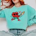 Heart Valentines Day Baseball Men Boys Kids Teens Comfort Colors Sweatshirt Butter Heart Valentines Day Baseball Men Boys Kids Teens Comfort Colors Sweatshirt Butter