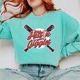 Hits 'n Giggles Baseball Player Women Baseball Mom Mother Comfort Colors Sweatshirt Butter Hits 'n Giggles Baseball Player Women Baseball Mom Mother Comfort Colors Sweatshirt Butter