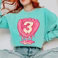 Ice Cream Baseball Glove 3rd Birthday Edition Comfort Colors Sweatshirt Butter