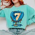 Ice Cream Baseball Glove 7th Birthday Edition Comfort Colors Sweatshirt Butter