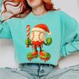 Ice Cream Drip Baseball Christmas Baseball Drip Candy Cane Comfort Colors Sweatshirt Butter