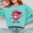 Ice Cream Drip Baseball Valentine's Day Spots Baseball Drip Comfort Colors Sweatshirt Butter