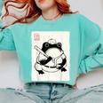Japanese Grumpy Frog Baseball Player Baseball Comfort Colors Sweatshirt Butter