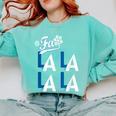 LA Baseball Fan Christmas FA La La Holiday Blue Theme Comfort Colors Sweatshirt Butter LA Baseball Fan Christmas FA La La Holiday Blue Theme Comfort Colors Sweatshirt Butter