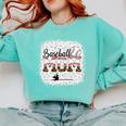 Leopard Baseball Mom Mama Mommy Bleached Comfort Colors Sweatshirt Butter