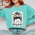 Leopard Messy Bun Mom Mother's Day Baseball Mommy Comfort Colors Sweatshirt Butter Leopard Messy Bun Mom Mother's Day Baseball Mommy Comfort Colors Sweatshirt Butter