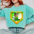 Leprechaun Baseball St Patricks Day Ice Cream Drip Men Boys Comfort Colors Sweatshirt Butter