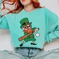 Leprechaun Baseball St Patricks Day Saint Pattys Men Boys Comfort Colors Sweatshirt Butter