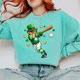Leprechaun Play Baseball St Patrick's Day Men Kid Boys Comfort Colors Sweatshirt Butter Leprechaun Play Baseball St Patrick's Day Men Kid Boys Comfort Colors Sweatshirt Butter