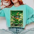 Leprechaun Playing Baseball Japanese Art St Patricks Day Comfort Colors Sweatshirt Butter Leprechaun Playing Baseball Japanese Art St Patricks Day Comfort Colors Sweatshirt Butter