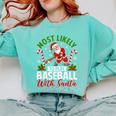 Most Likely To Play Baseball With Santa Christmas Pajamas Comfort Colors Sweatshirt Butter Most Likely To Play Baseball With Santa Christmas Pajamas Comfort Colors Sweatshirt Butter