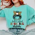 Loud And Proud Baseball Mom Messy Bun Leopard Baseball Mom Comfort Colors Sweatshirt Butter