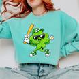 Lucky Shamrock Playing Baseball St Patrick's Kids Boys Comfort Colors Sweatshirt Butter Lucky Shamrock Playing Baseball St Patrick's Kids Boys Comfort Colors Sweatshirt Butter