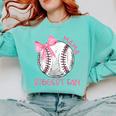 Mama Biggest Fan Coquette Bow Baseball Mom Fan Mother's Day Comfort Colors Sweatshirt Butter Mama Biggest Fan Coquette Bow Baseball Mom Fan Mother's Day Comfort Colors Sweatshirt Butter