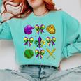 Mardi Gras Baseball Coquette Bow Fat Tuesday Parade Girls Comfort Colors Sweatshirt Butter Mardi Gras Baseball Coquette Bow Fat Tuesday Parade Girls Comfort Colors Sweatshirt Butter