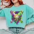 Mardi Gras Ice Cream Drip Baseball Sports For Men Women Kids Comfort Colors Sweatshirt Butter