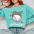 Messy Ball Puzzle Baseball Mom Life Autism Awareness Month Comfort Colors Sweatshirt Butter