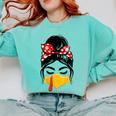 Messy Bun Baseball Mom Turkey Face Matching Thanksgiving Comfort Colors Sweatshirt Butter Messy Bun Baseball Mom Turkey Face Matching Thanksgiving Comfort Colors Sweatshirt Butter